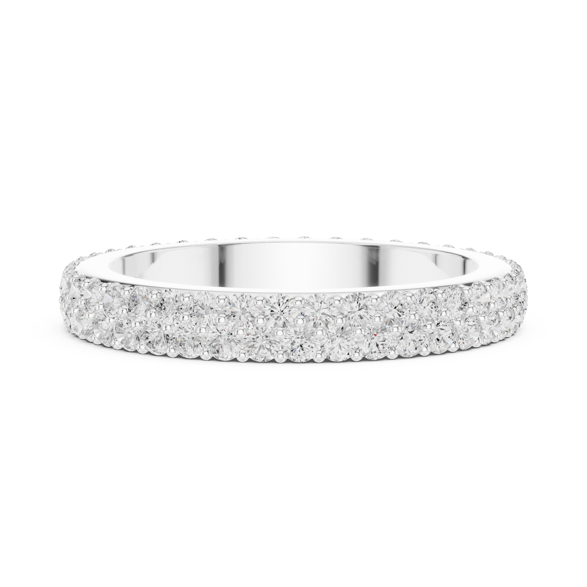 Round Cut Lab Grown Diamond Ring in Silver