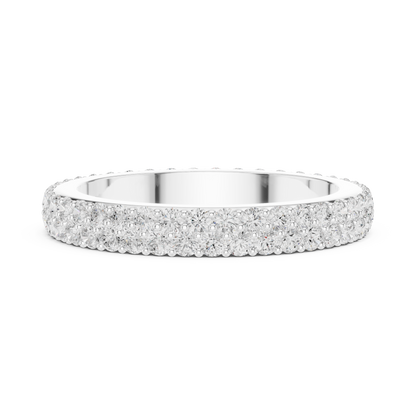 Round Cut Lab Grown Diamond Ring in Silver
