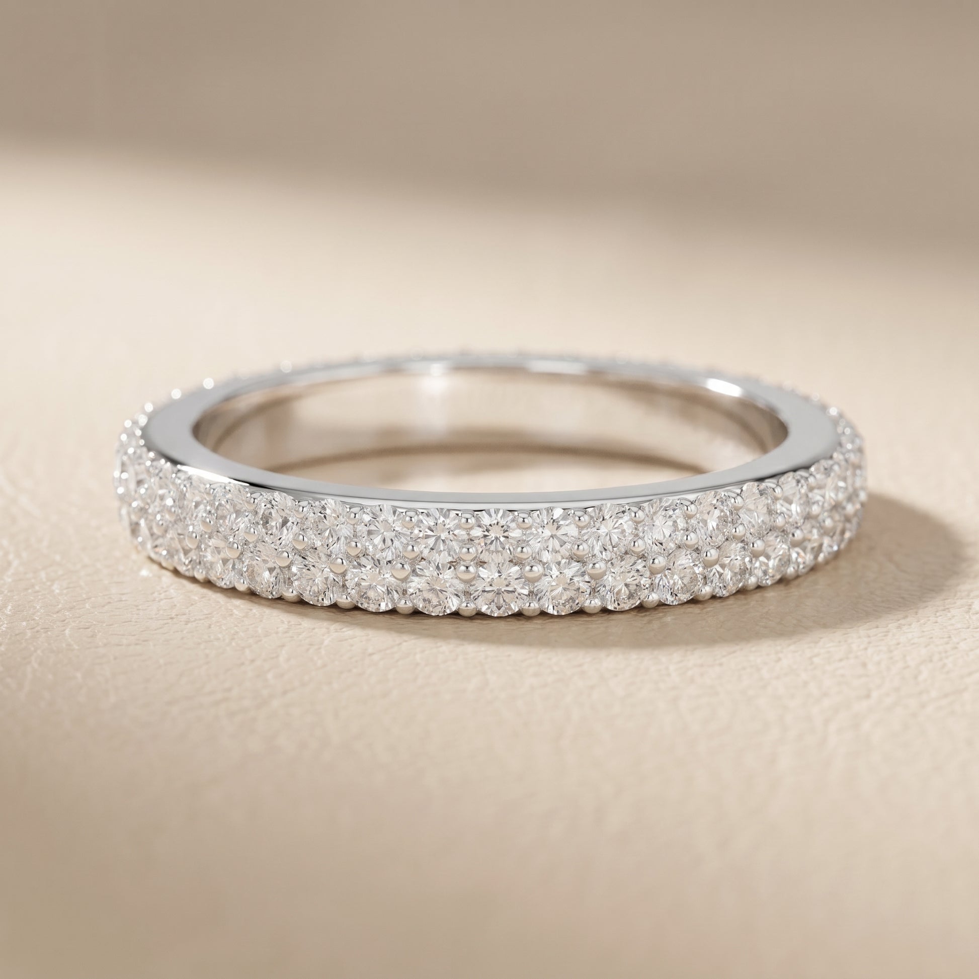 Round Cut Lab Grown Diamond Ring in White Gold