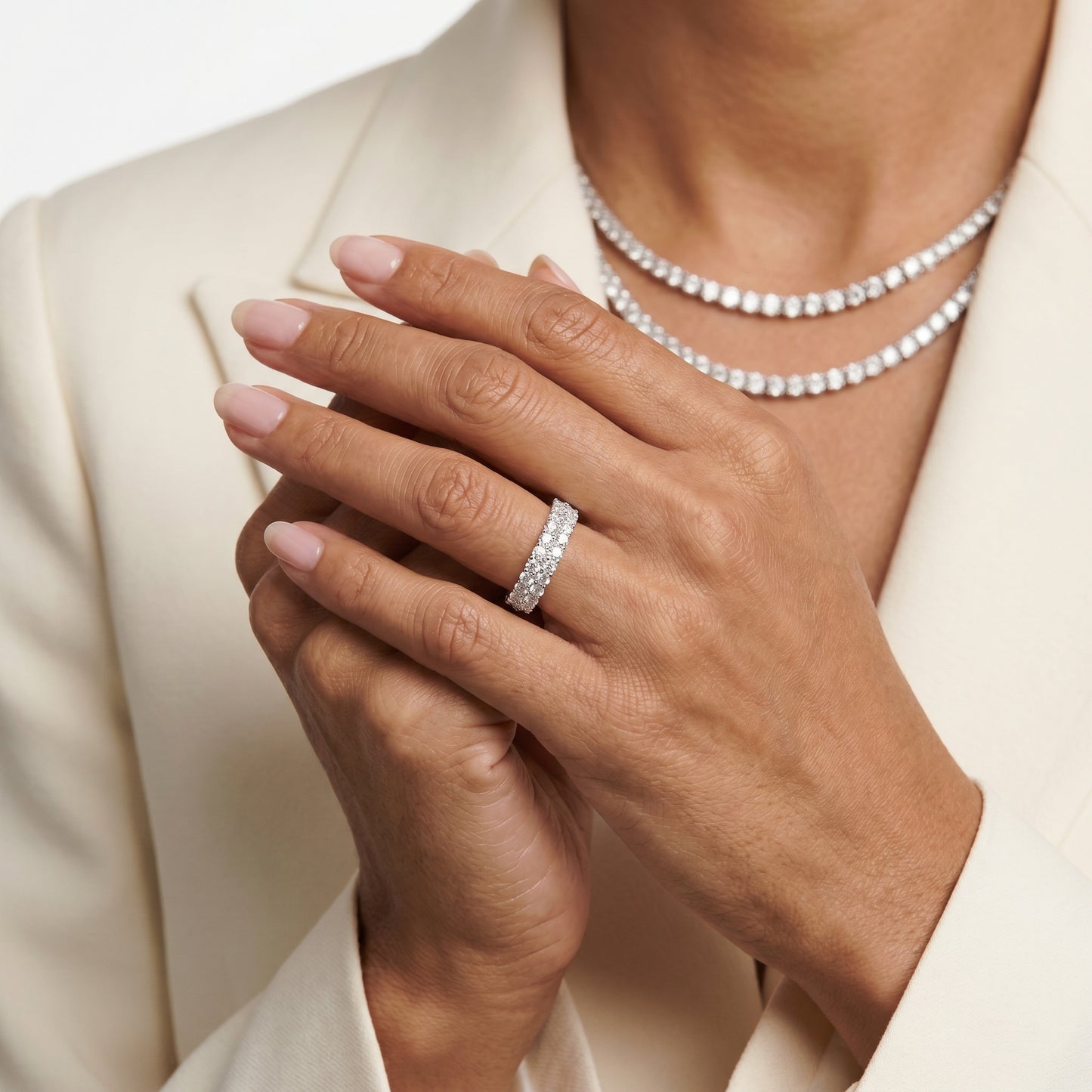 Round Cut Lab Grown Diamond Ring in Platinum