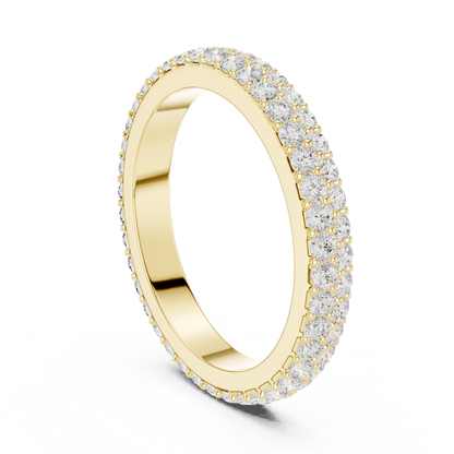 Round Cut Lab Grown Diamond Ring in Yellow Gold