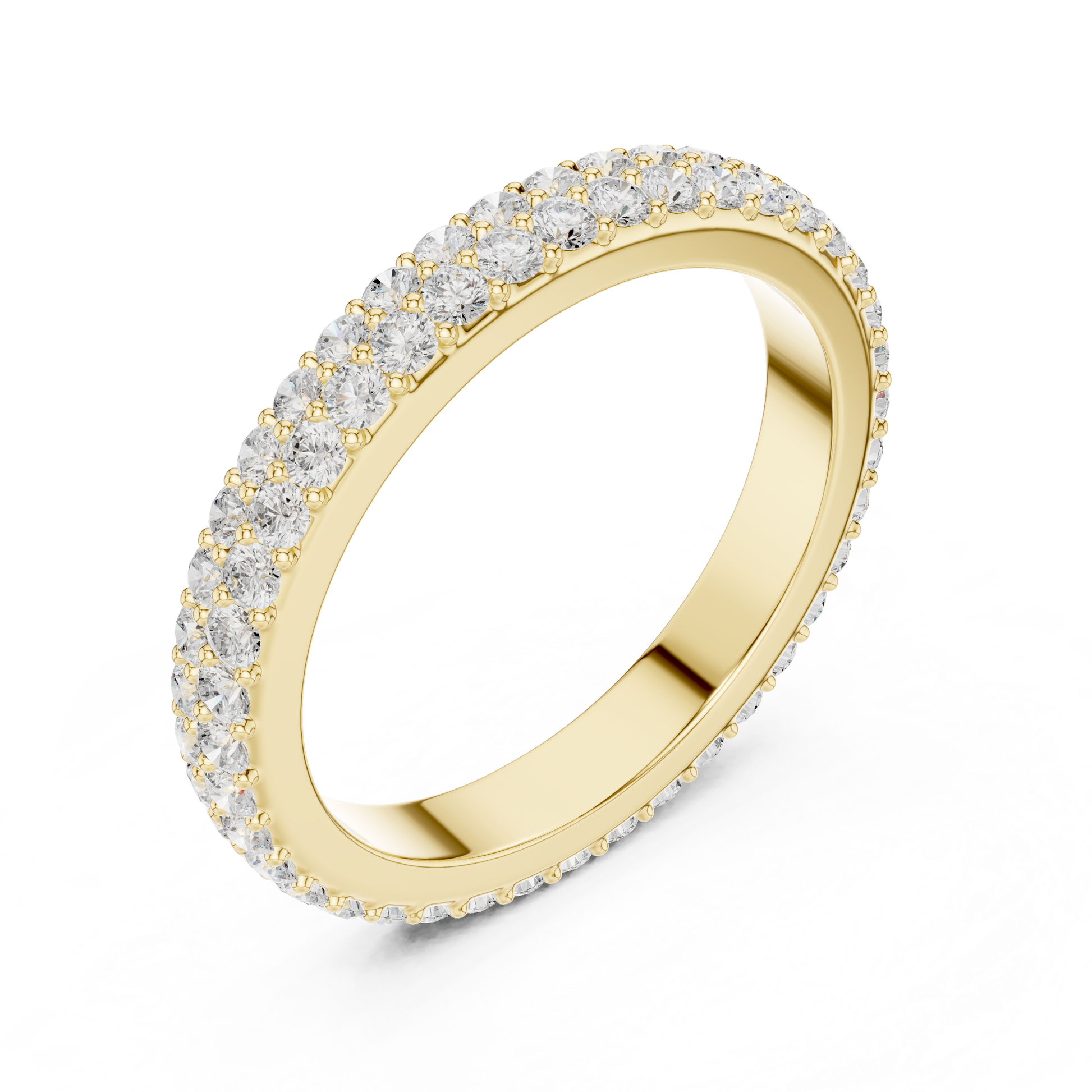 Round Cut Lab Grown Diamond Ring in Yellow Gold