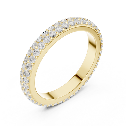 Round Cut Lab Grown Diamond Ring in Yellow Gold