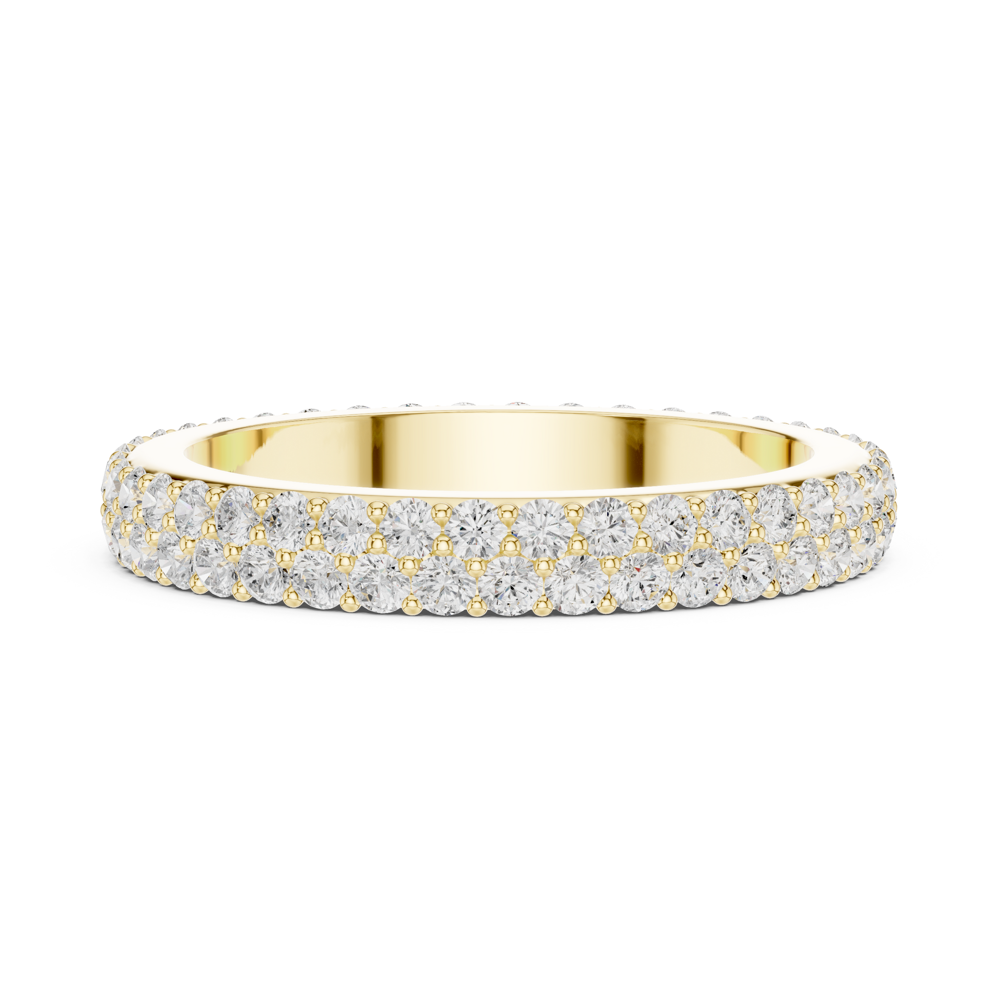 Round Cut Lab Grown Diamond Ring in Yellow Gold