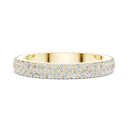 Round Cut Lab Grown Diamond Ring in Yellow Gold