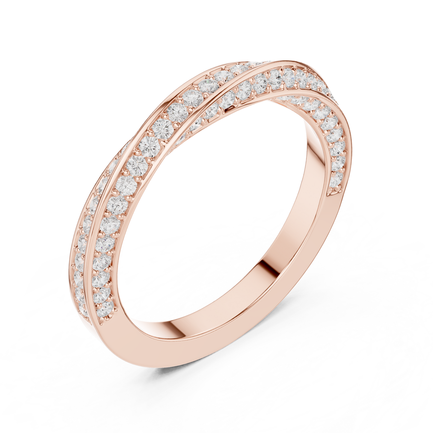 Round Cut Lab Grown Diamond Ring in Rose Gold