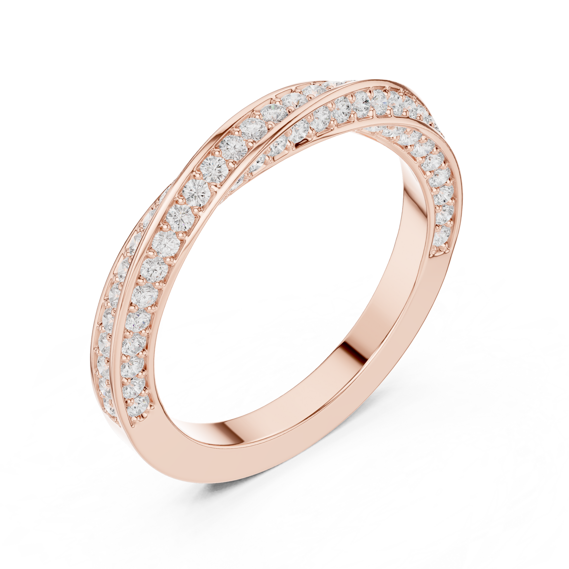 Round Cut Lab Grown Diamond Ring in Rose Gold