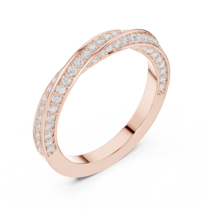 Round Cut Lab Grown Diamond Ring in Rose Gold