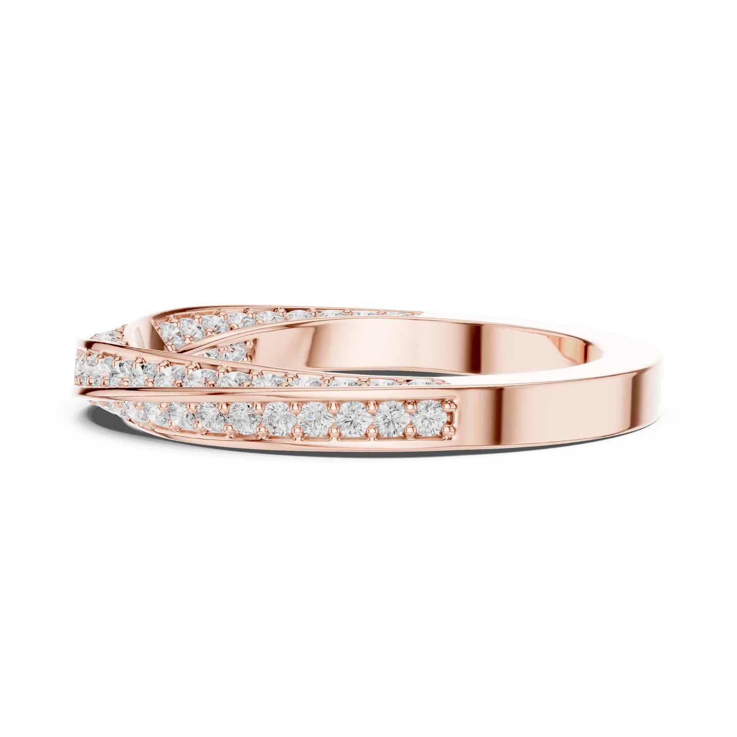 Round Cut Lab Grown Diamond Ring in Rose Gold