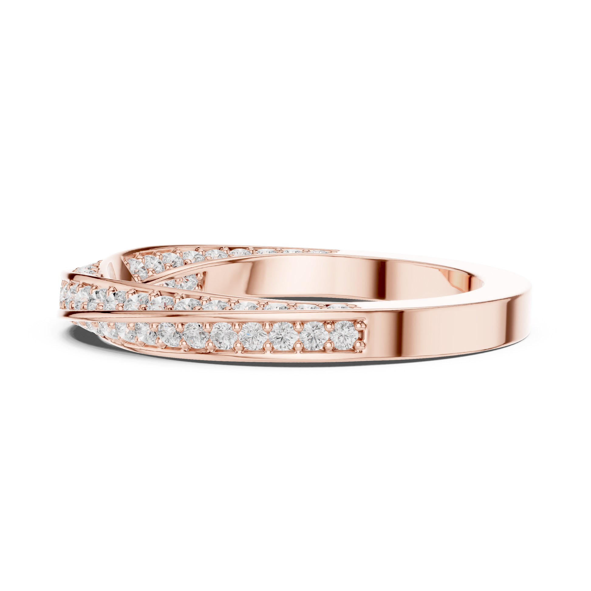 Round Cut Lab Grown Diamond Ring in Rose Gold