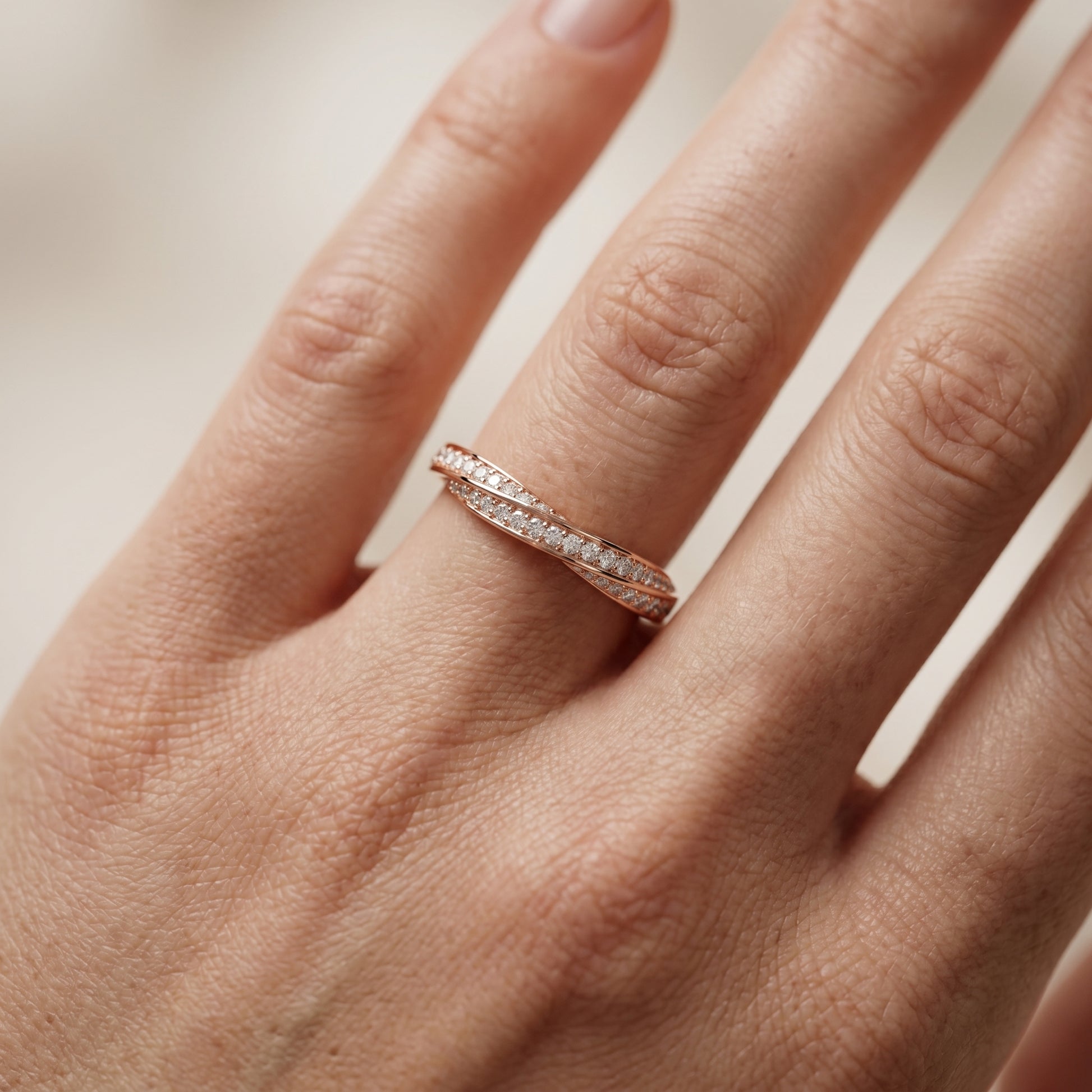 Round Cut Lab Grown Diamond Ring in Rose Gold