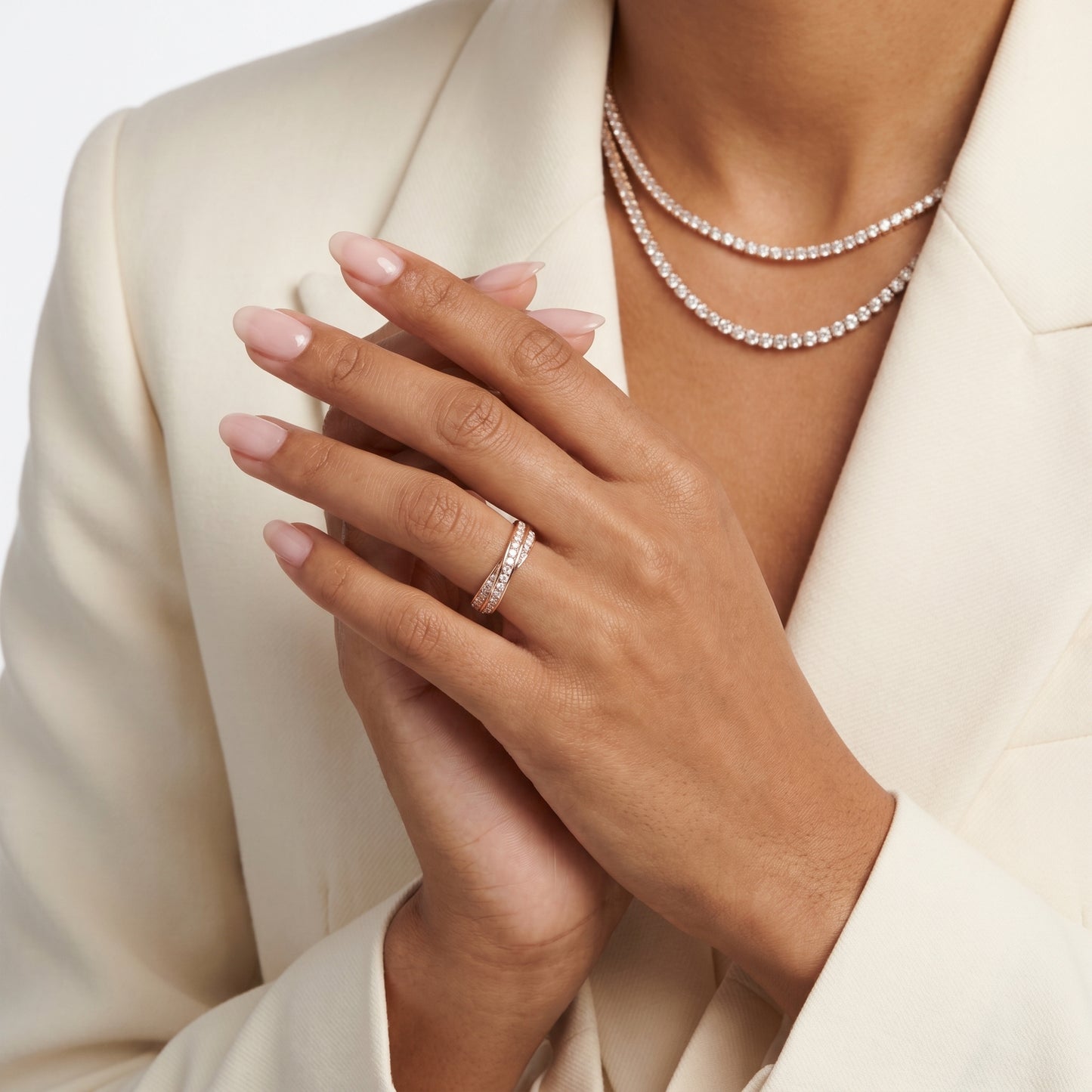Round Cut Lab Grown Diamond Ring in Rose Gold
