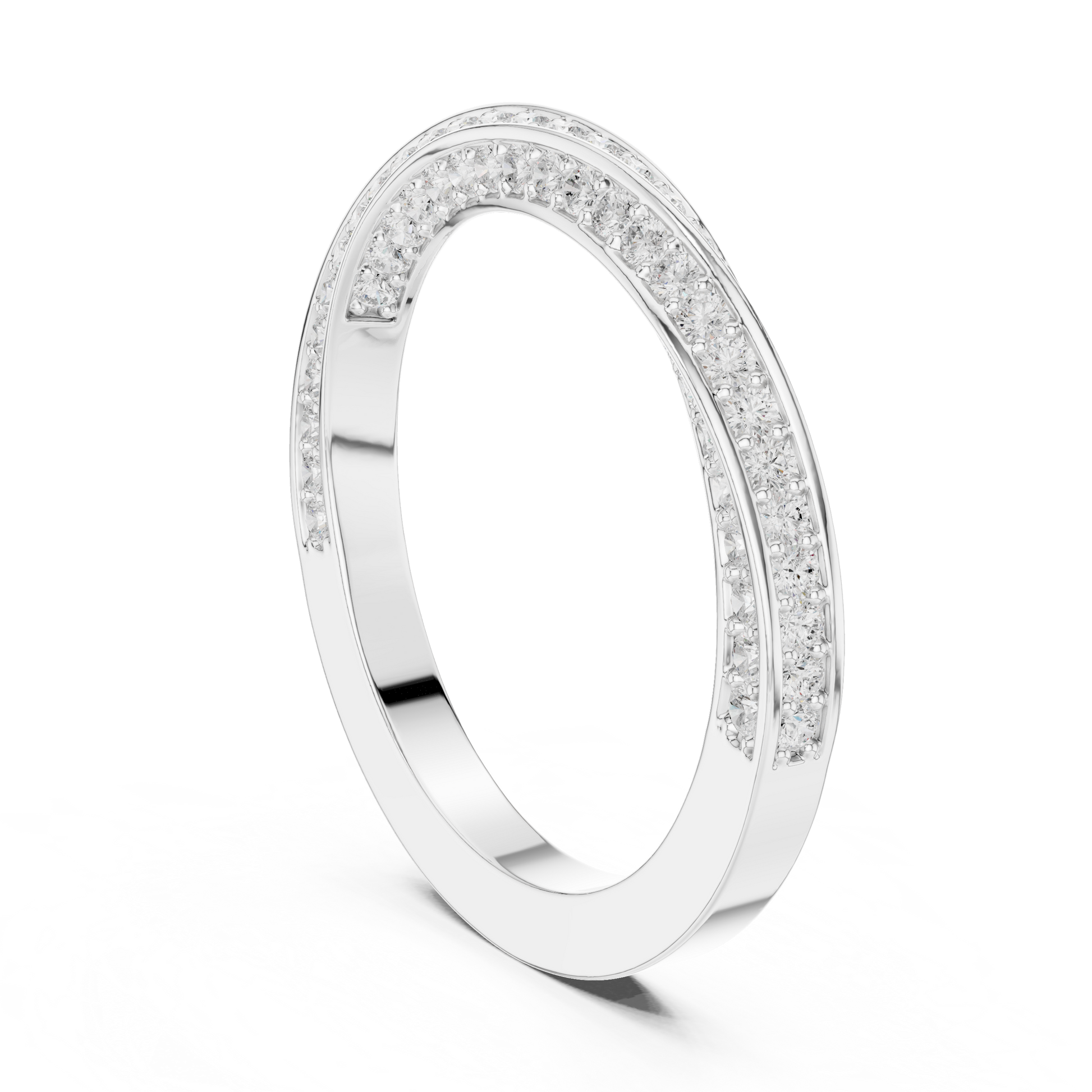 Round Cut Lab Grown Diamond Ring in Silver
