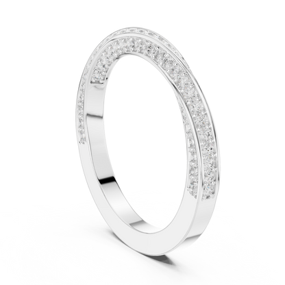 Round Cut Lab Grown Diamond Ring in Silver