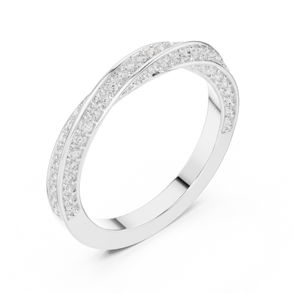 Round Cut Lab Grown Diamond Ring in Silver