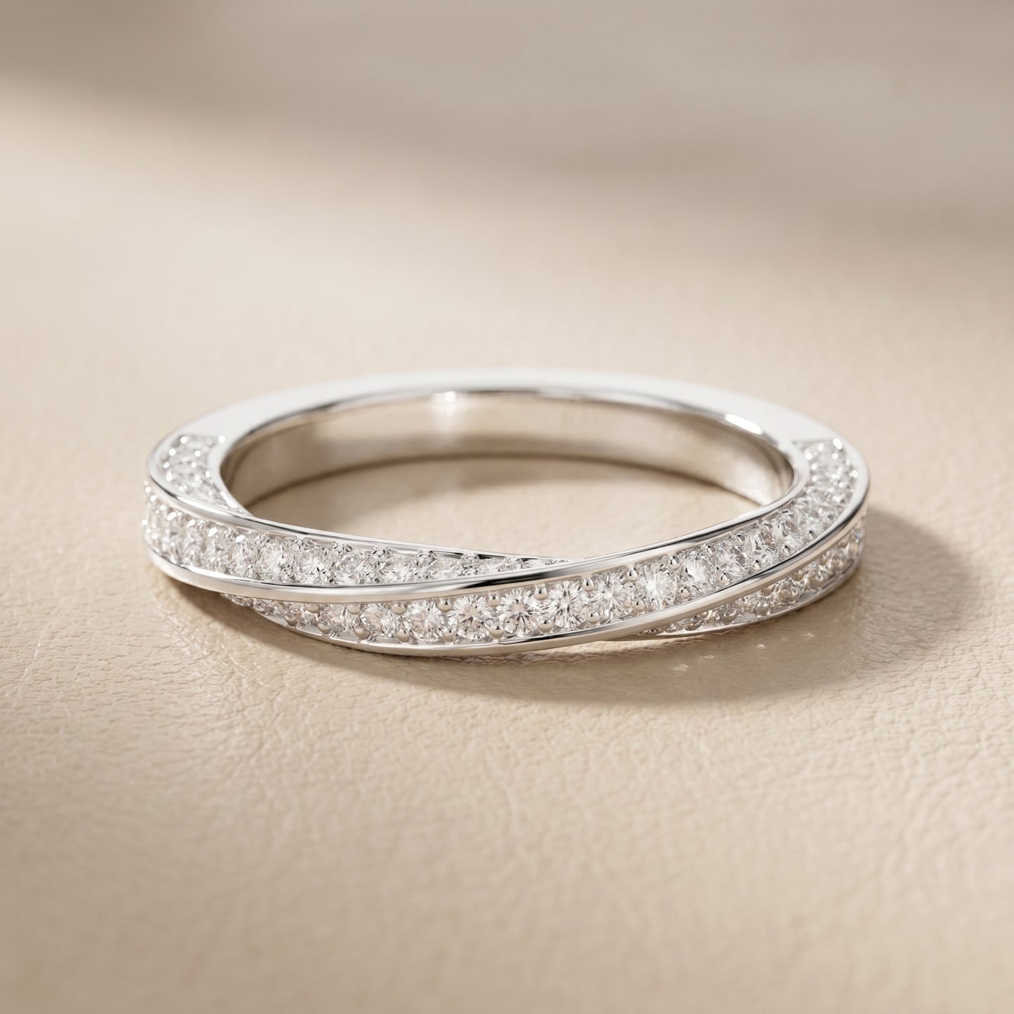 Round Cut Lab Grown Diamond Ring in Silver