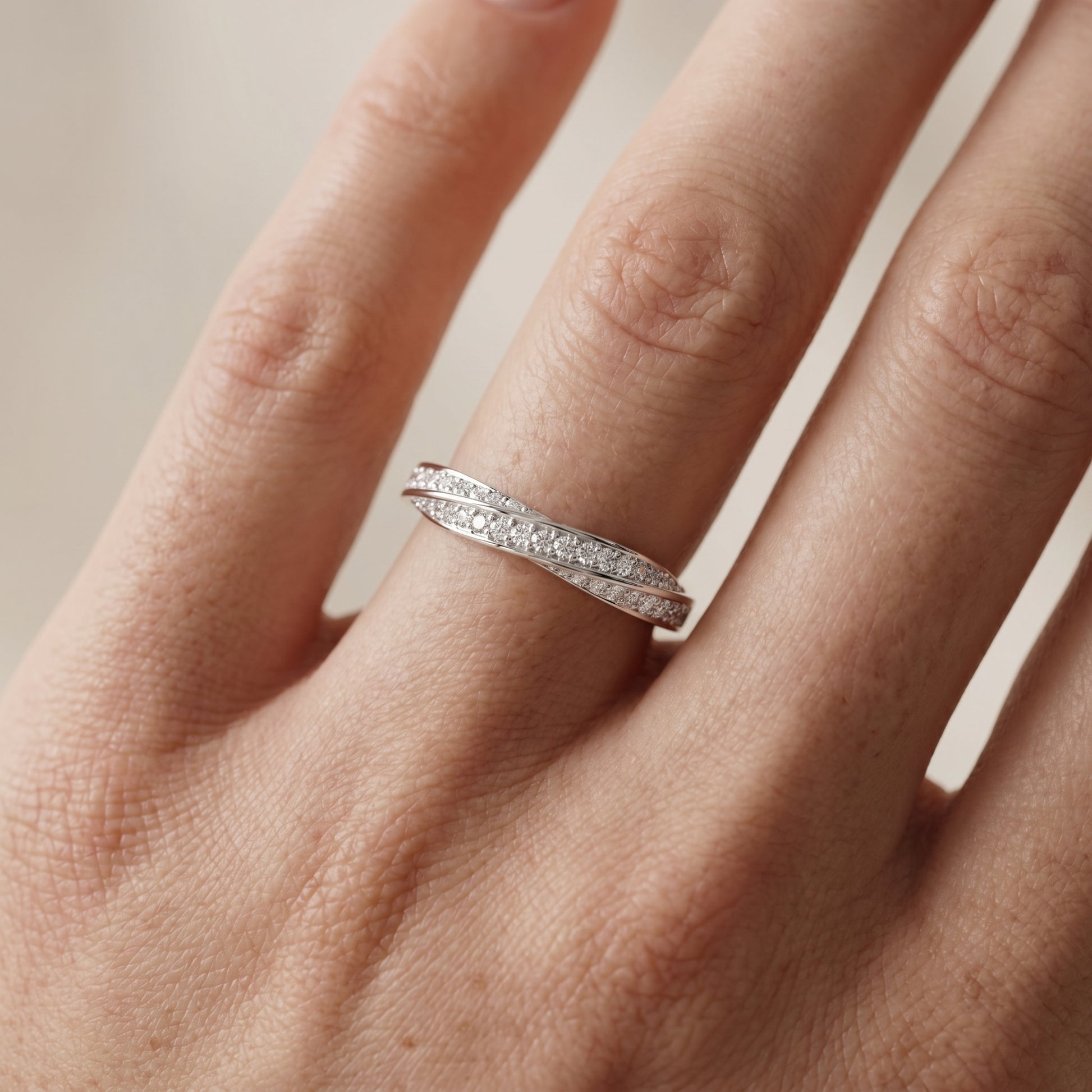 Round Cut Lab Grown Diamond Ring in White Gold