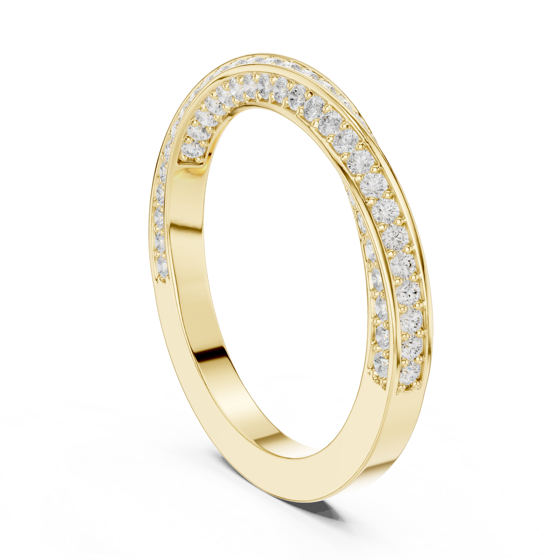 Round Cut Lab Grown Diamond Ring in Yellow Gold