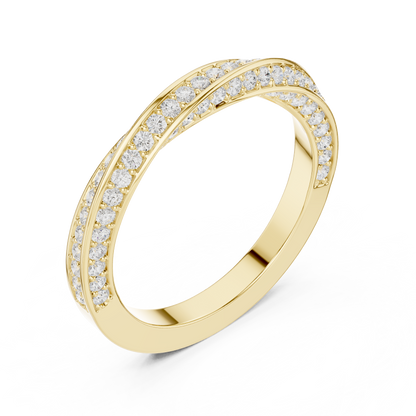 Round Cut Lab Grown Diamond Ring in Yellow Gold