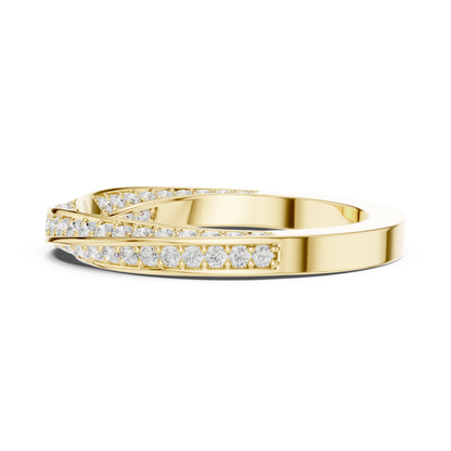 Round Cut Lab Grown Diamond Ring in Yellow Gold