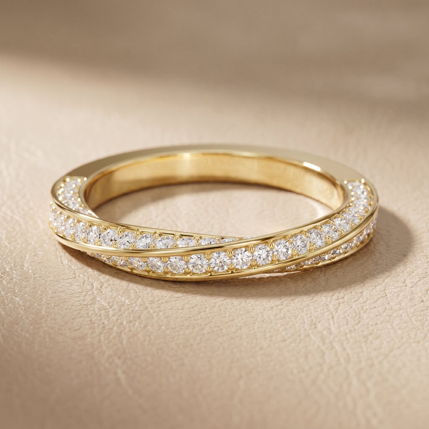 Round Cut Lab Grown Diamond Ring in Yellow Gold