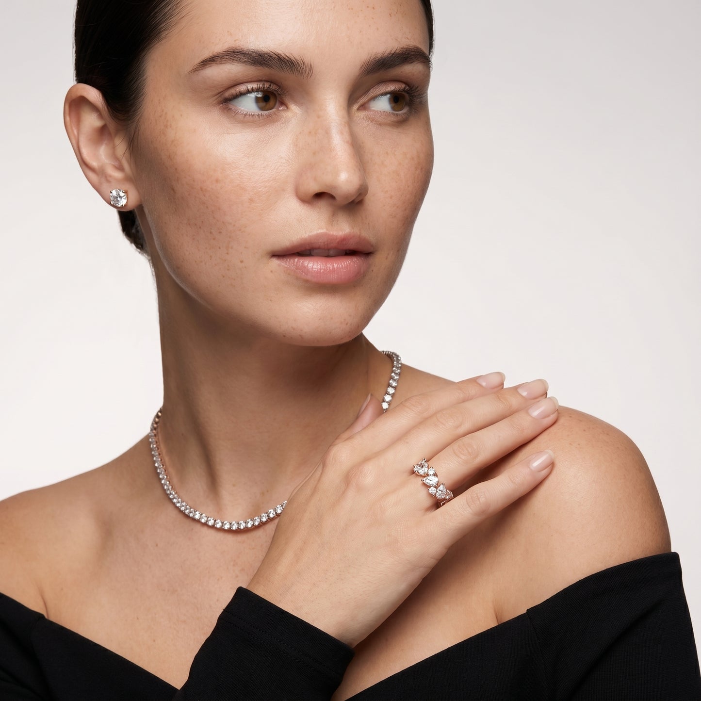 Pear Round Cut Lab Grown Diamond Ring in Rose Gold