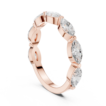 Marquise Cut Lab Grown Diamond Ring in Rose Gold