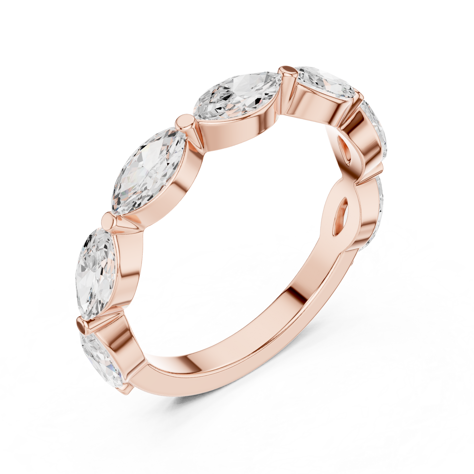 Marquise Cut Lab Grown Diamond Ring in Rose Gold