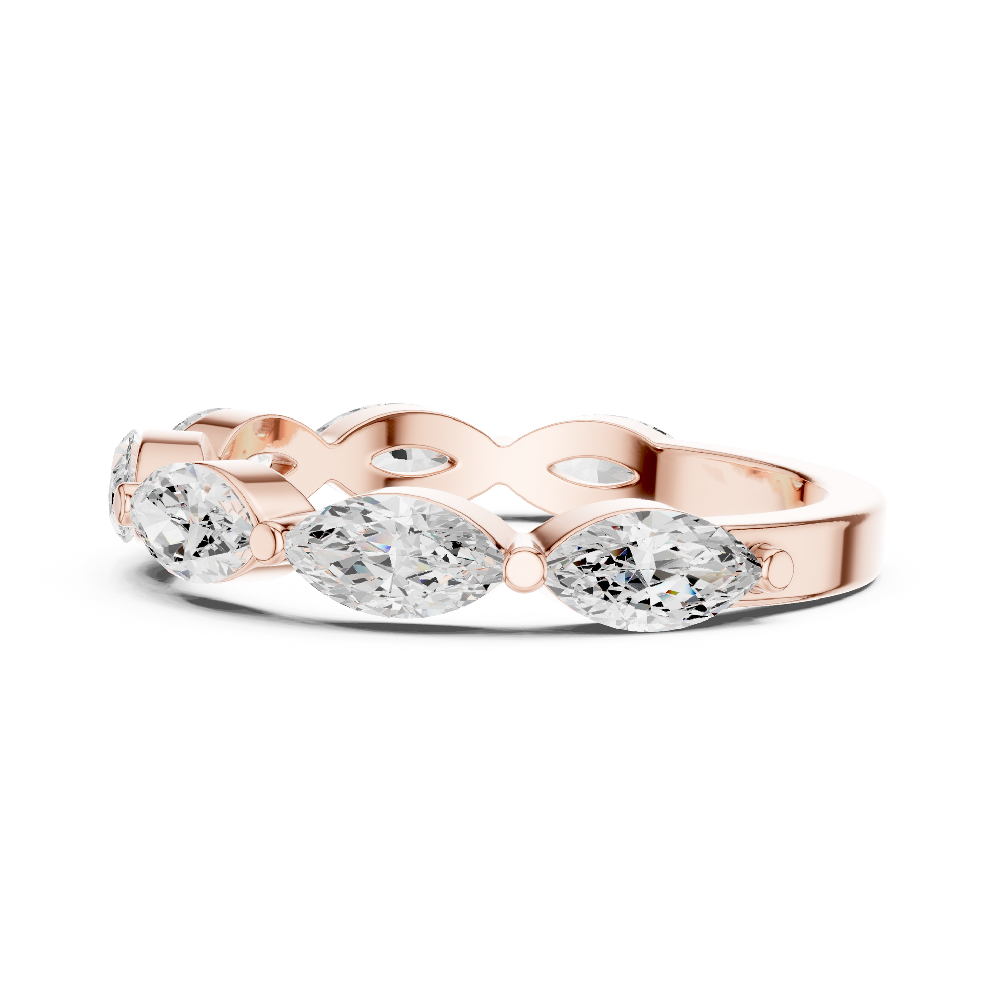 Marquise Cut Lab Grown Diamond Ring in Rose Gold