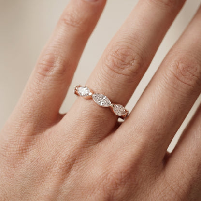Marquise Cut Lab Grown Diamond Ring in Rose Gold
