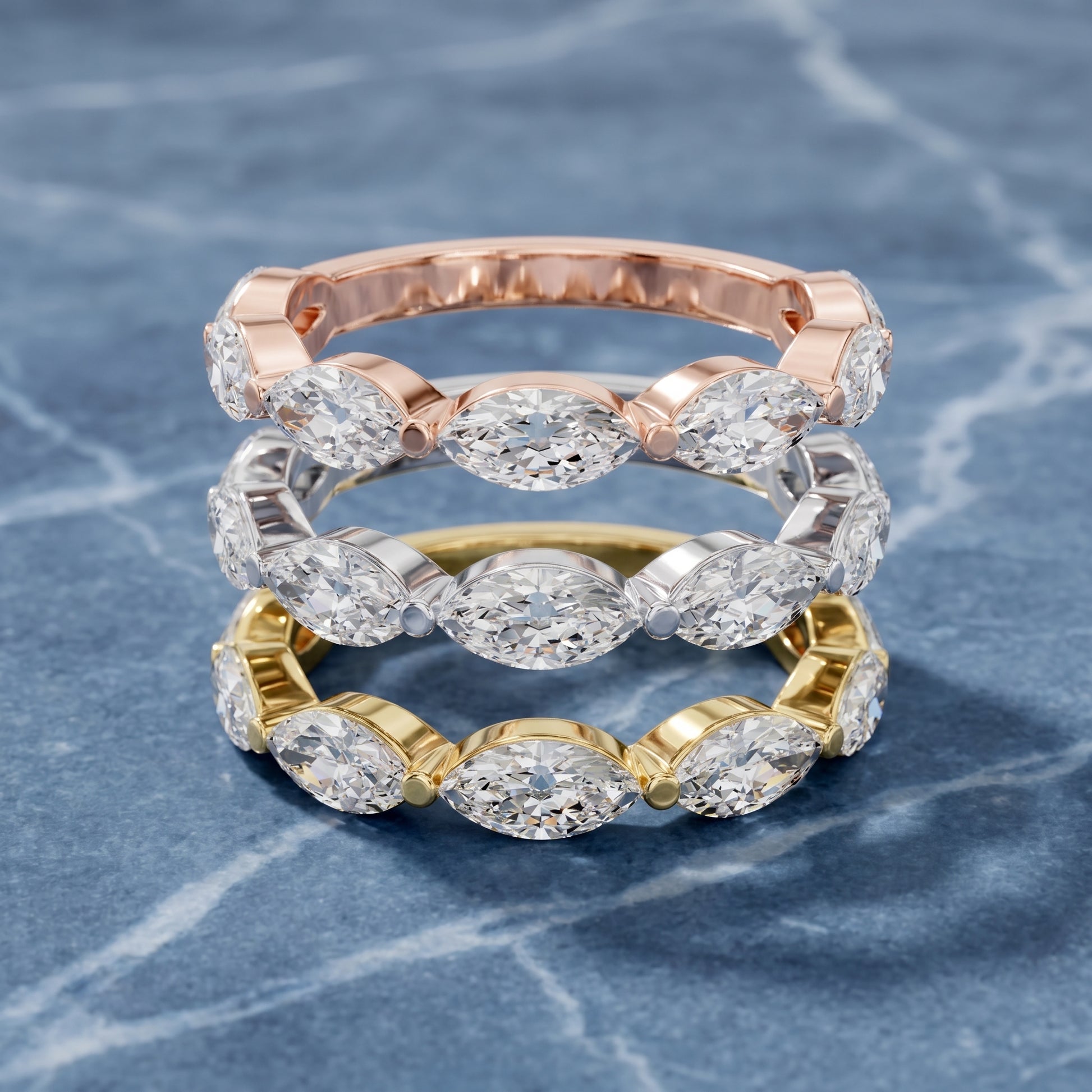 Marquise Cut Lab Grown Diamond Ring in White Gold