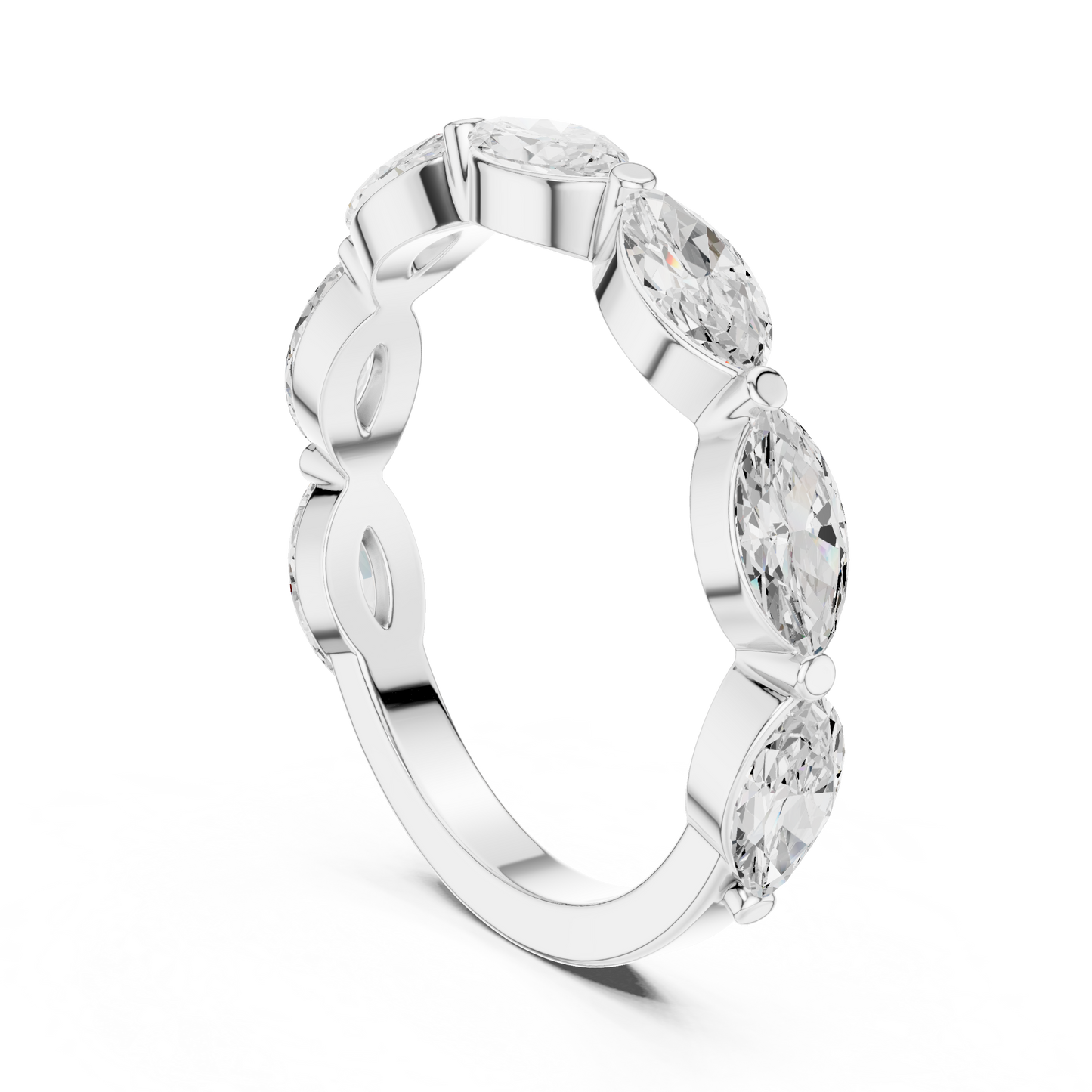 Marquise Cut Lab Grown Diamond Ring in White Gold