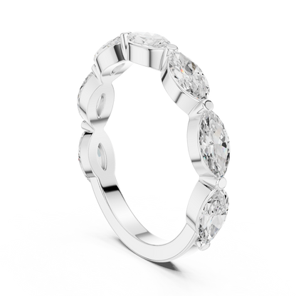 Marquise Cut Lab Grown Diamond Ring in White Gold