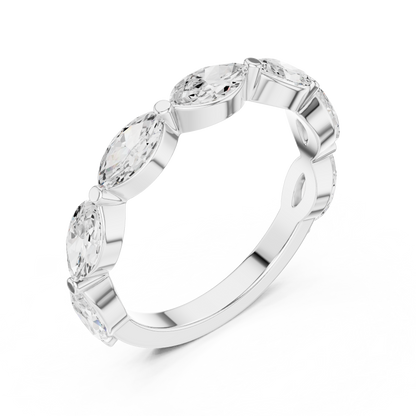 Marquise Cut Lab Grown Diamond Ring in Silver