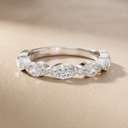 Marquise Cut Lab Grown Diamond Ring in White Gold