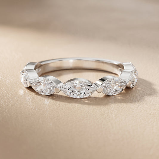 Marquise Cut Lab Grown Diamond Ring in White Gold