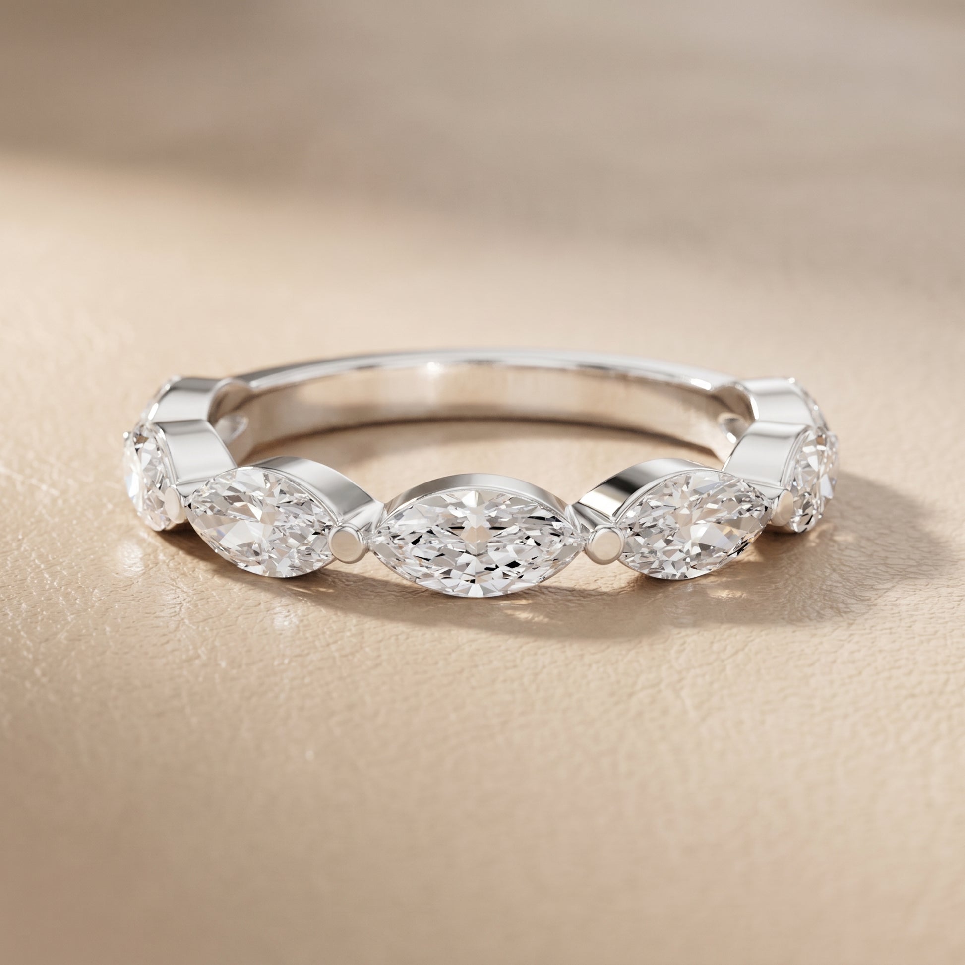 Marquise Cut Lab Grown Diamond Ring in Platinum