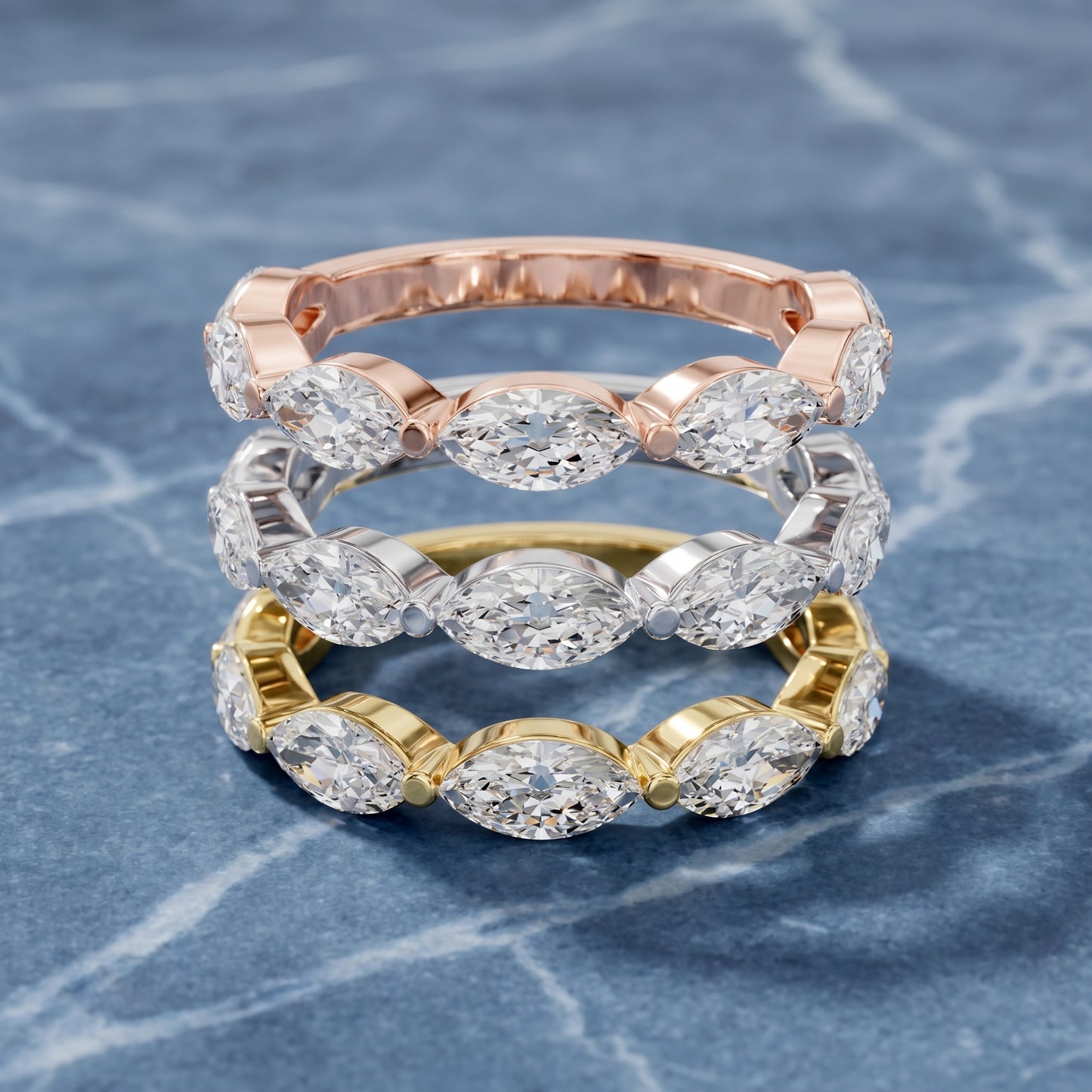 Marquise Cut Lab Grown Diamond Ring in Yellow Gold
