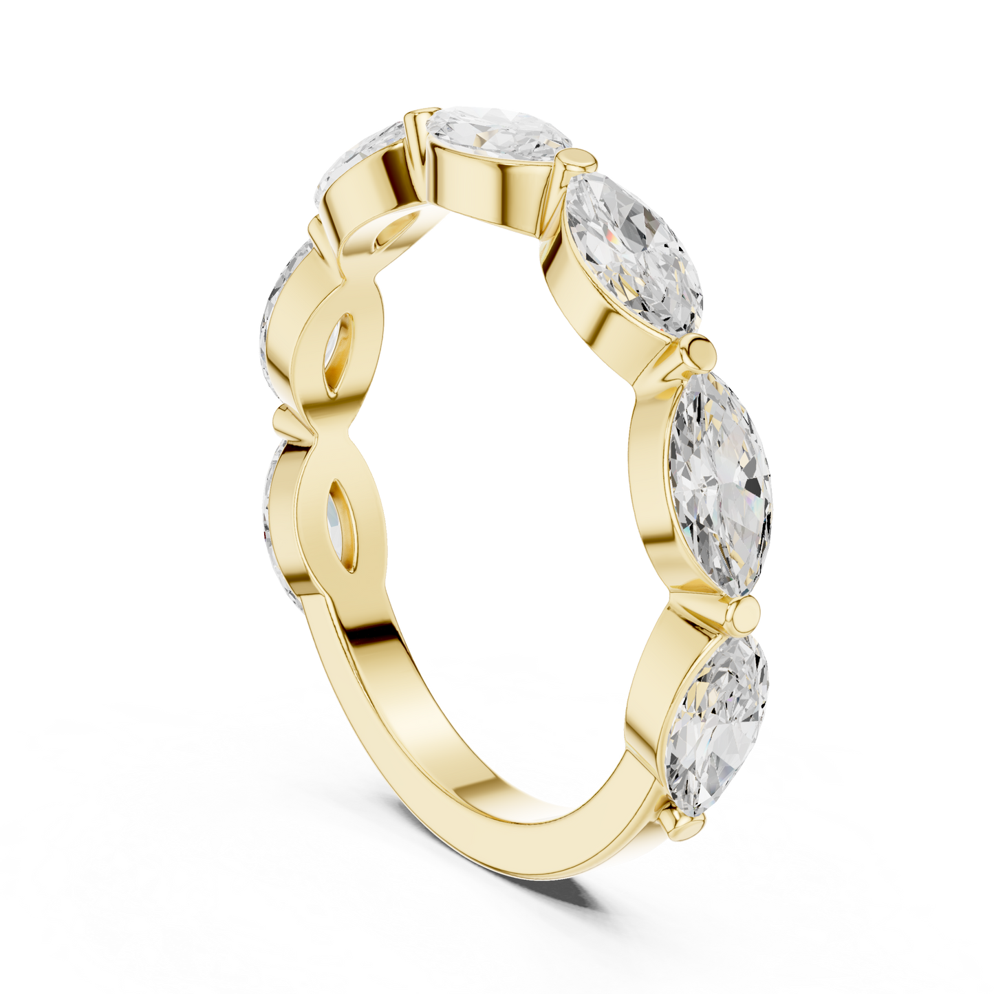 Marquise Cut Lab Grown Diamond Ring in Yellow Gold