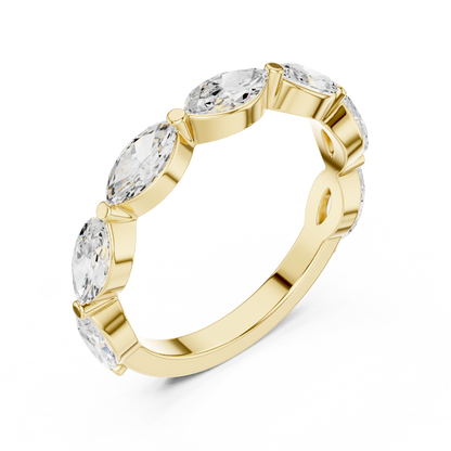Marquise Cut Lab Grown Diamond Ring in Yellow Gold