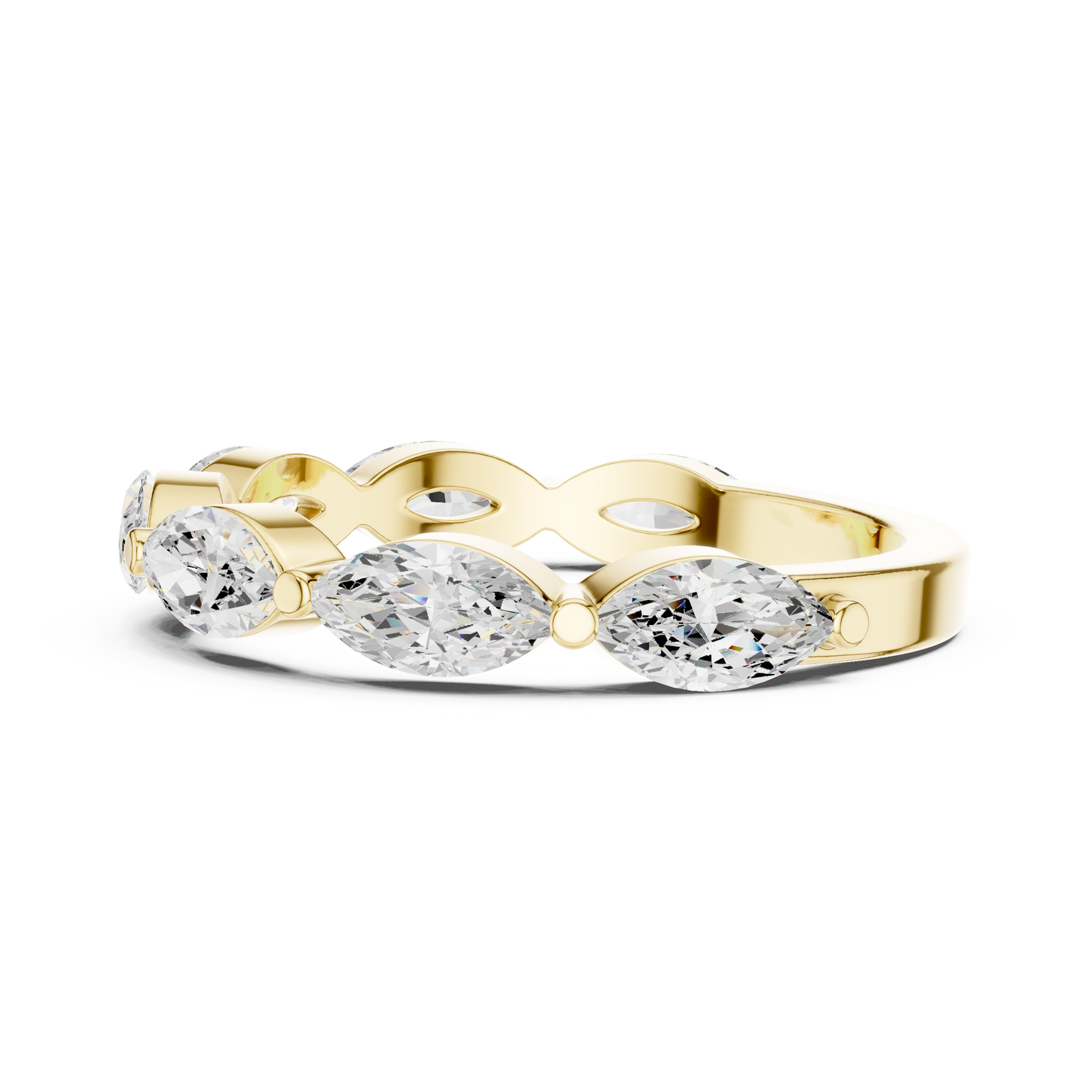 Marquise Cut Lab Grown Diamond Ring in Yellow Gold