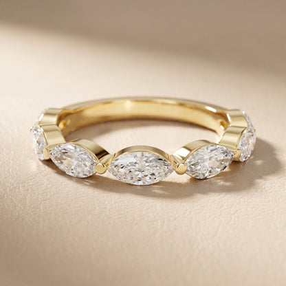 Marquise Cut Lab Grown Diamond Ring in Yellow Gold