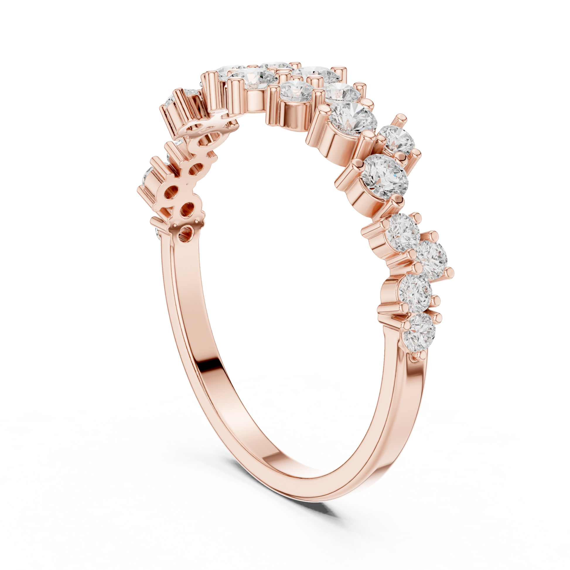 Round Cut Lab Grown Diamond Ring in Rose Gold