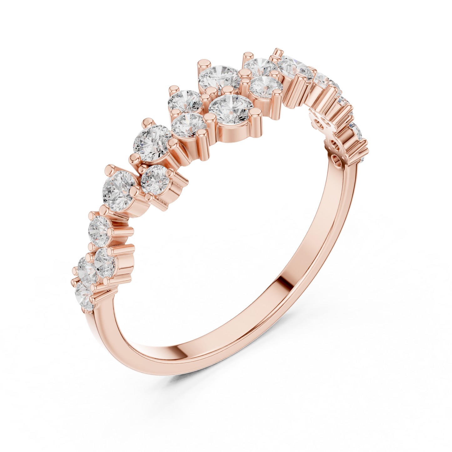 Round Cut Lab Grown Diamond Ring in Rose Gold