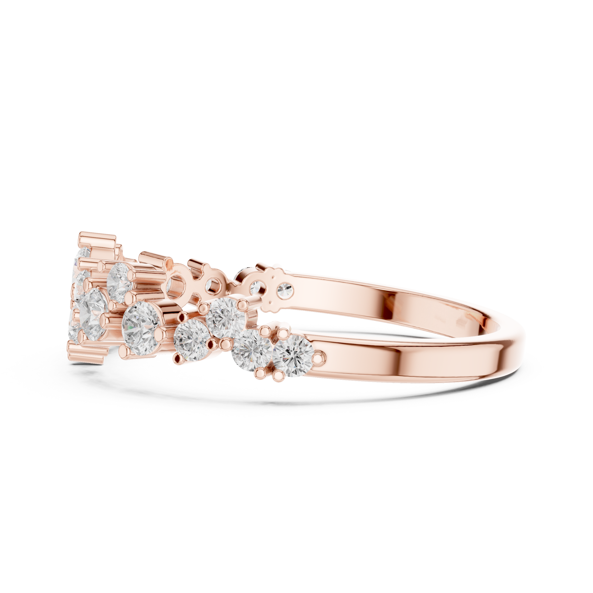 Round Cut Lab Grown Diamond Ring in Rose Gold