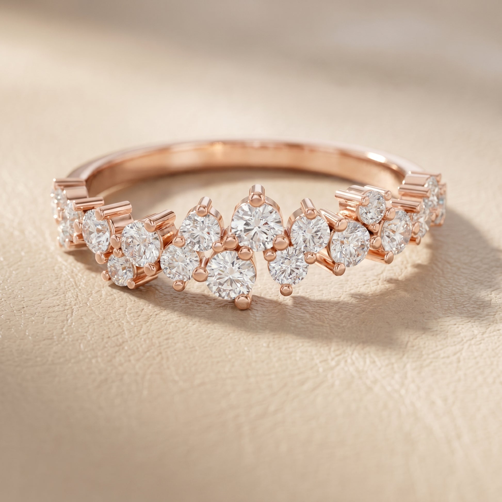 Round Cut Lab Grown Diamond Ring in Rose Gold