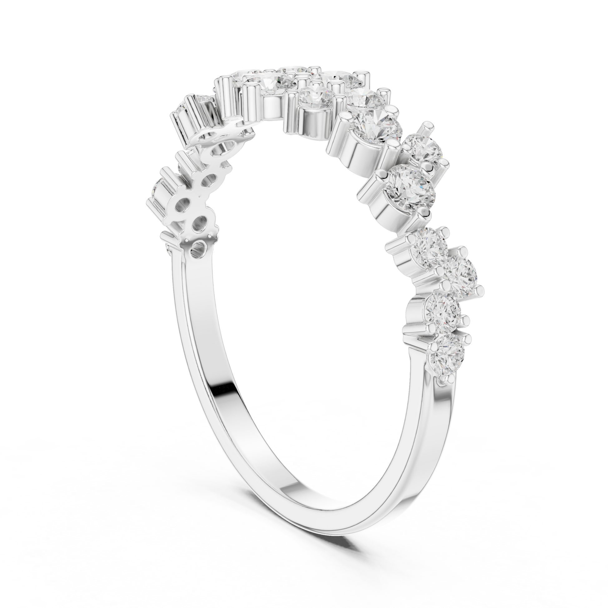 Round Cut Lab Grown Diamond Ring in White Gold