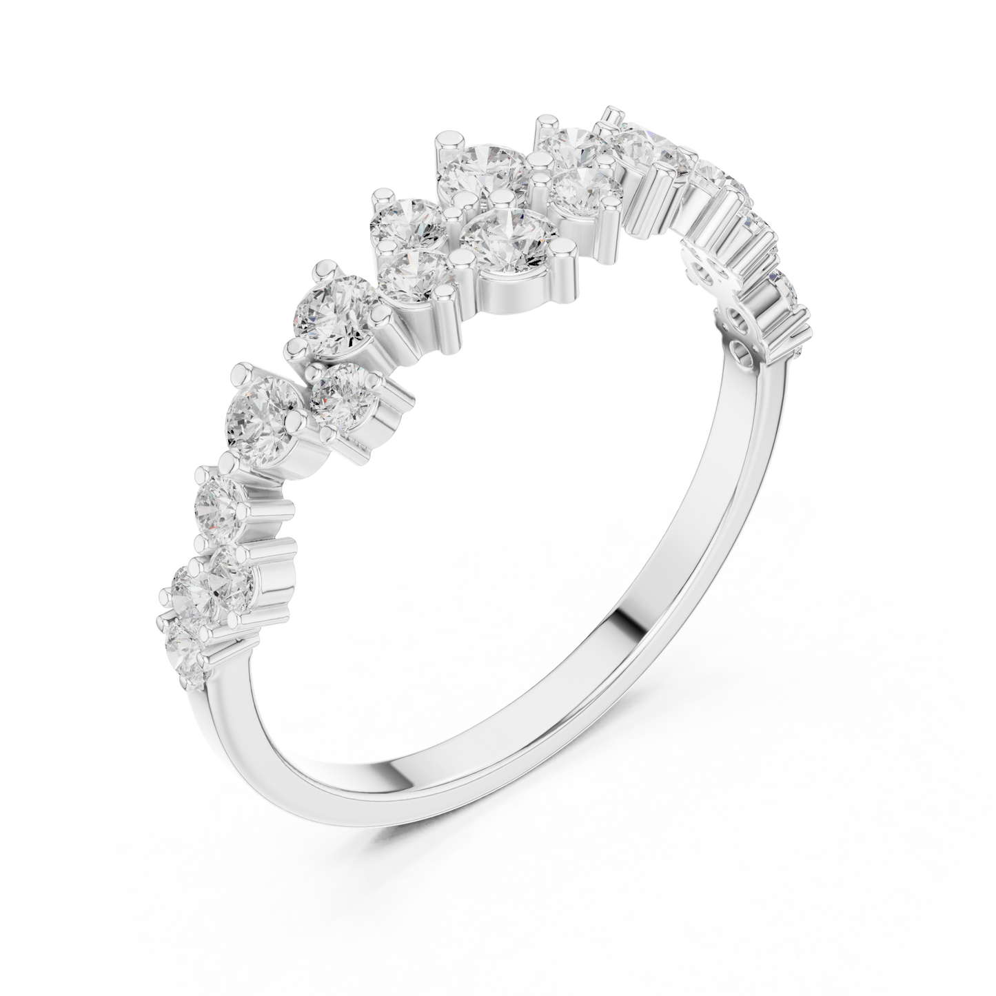 Round Cut Lab Grown Diamond Ring in White Gold