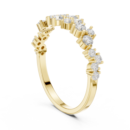 Round Cut Lab Grown Diamond Ring in Yellow Gold
