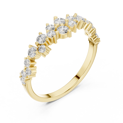 Round Cut Lab Grown Diamond Ring in Yellow Gold